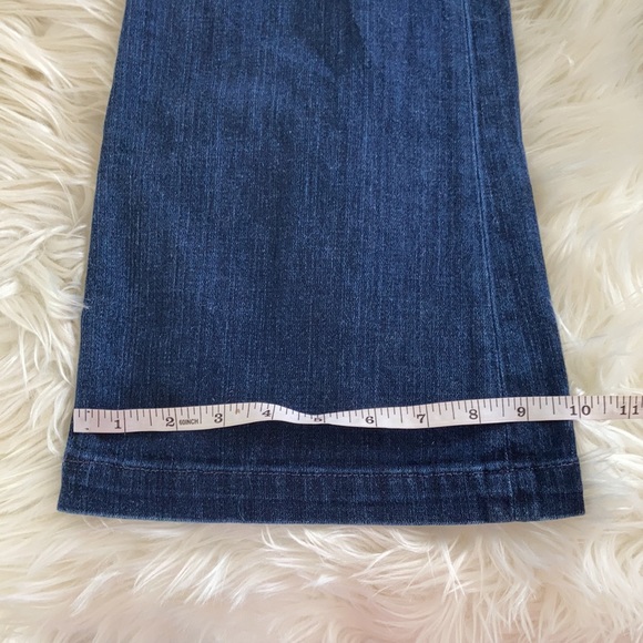 Quality denim X2 “ fit and flare” dark wash flare leg wide leg boot cut sz 2 L - Picture 15 of 17